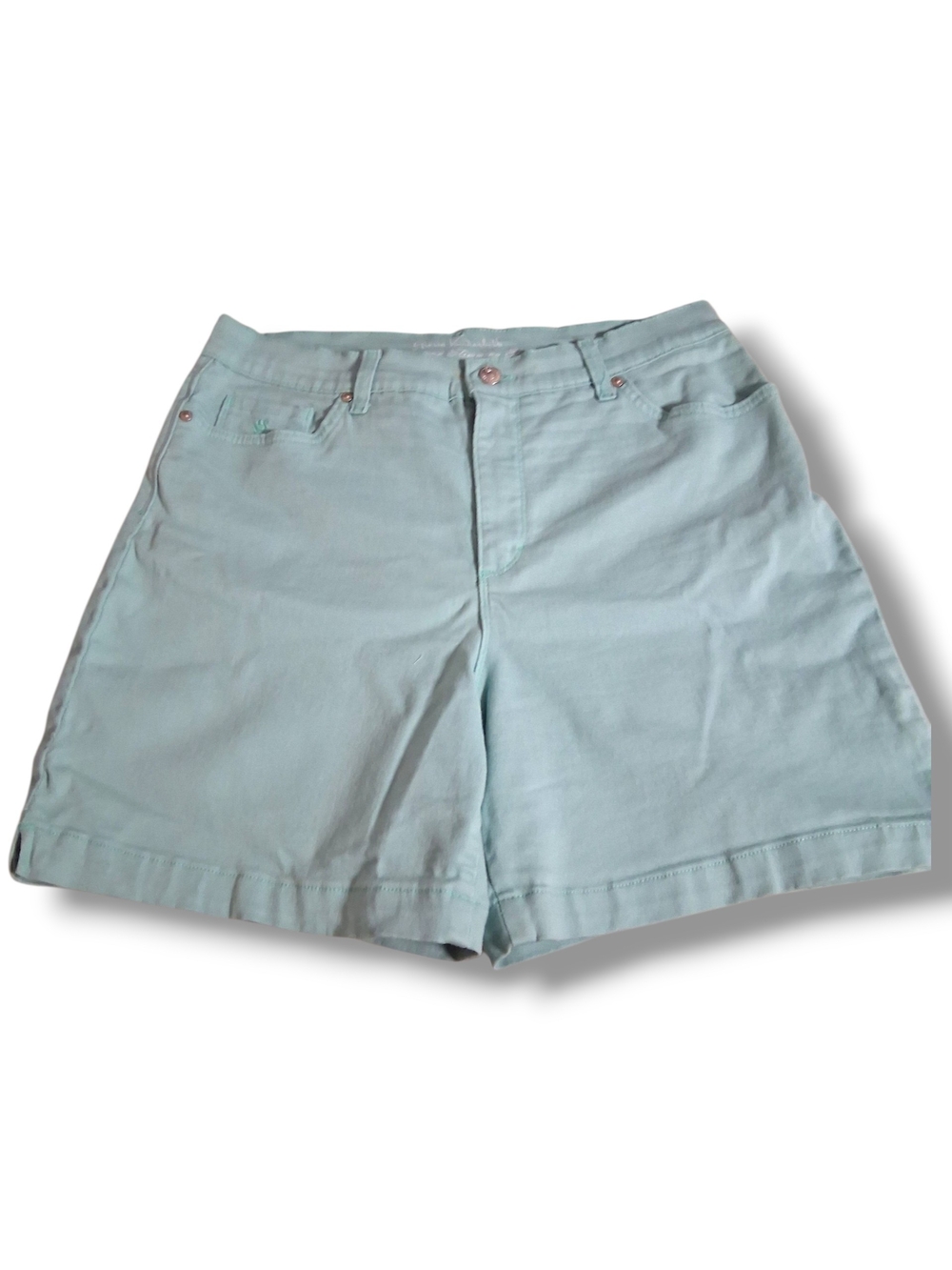 Gloria Vanderbilt Women's Mint Green Denim Shorts Size 12 All-Around Slimming
